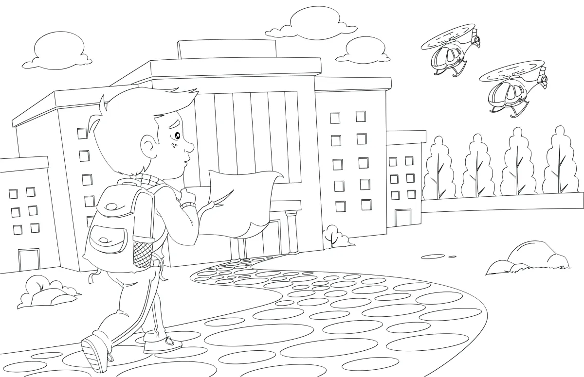 Coloring Book Line Art children's book illustration style sample 1 by Kidillus