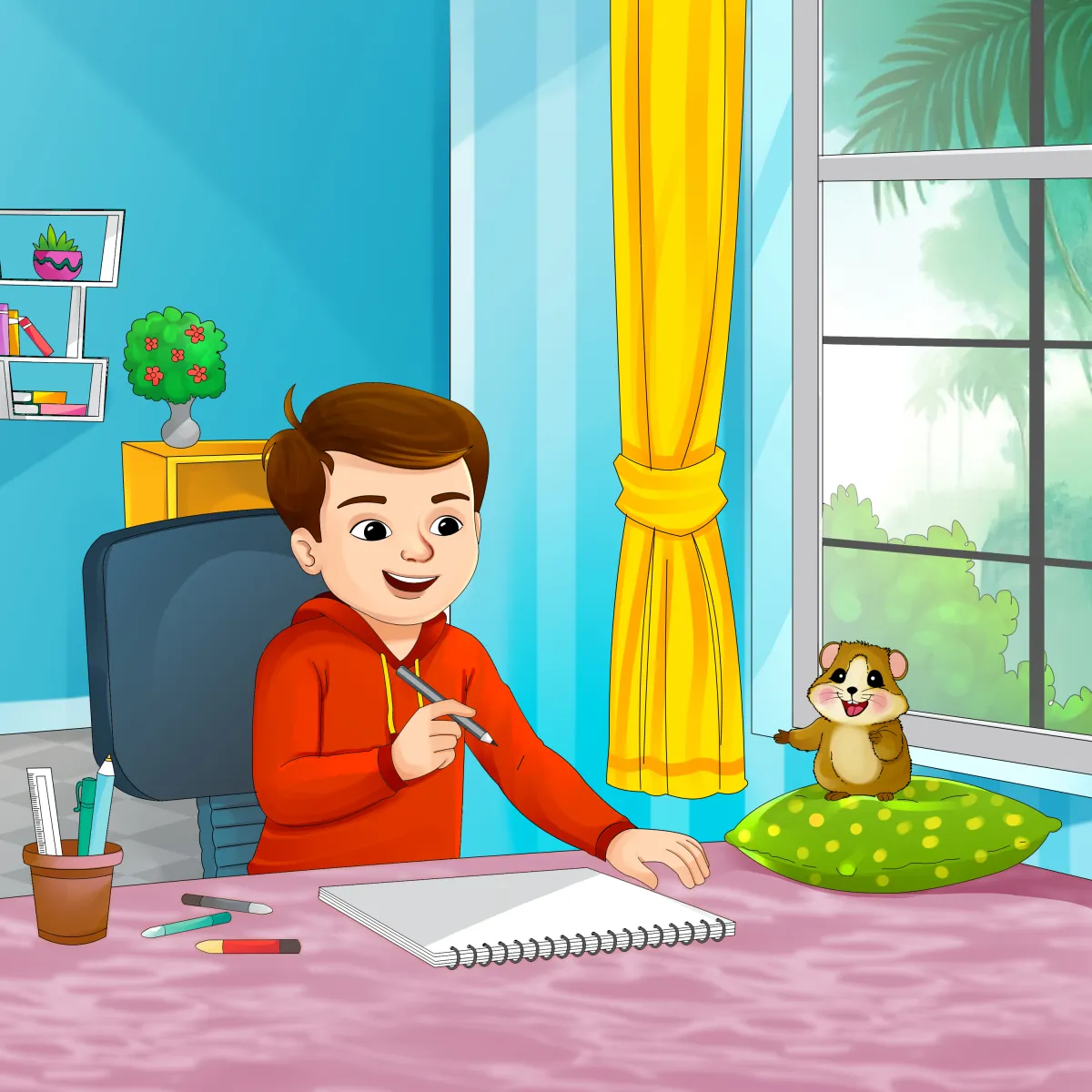 2D Flat / Cartoon children's book illustration style sample 3 by Kidillus