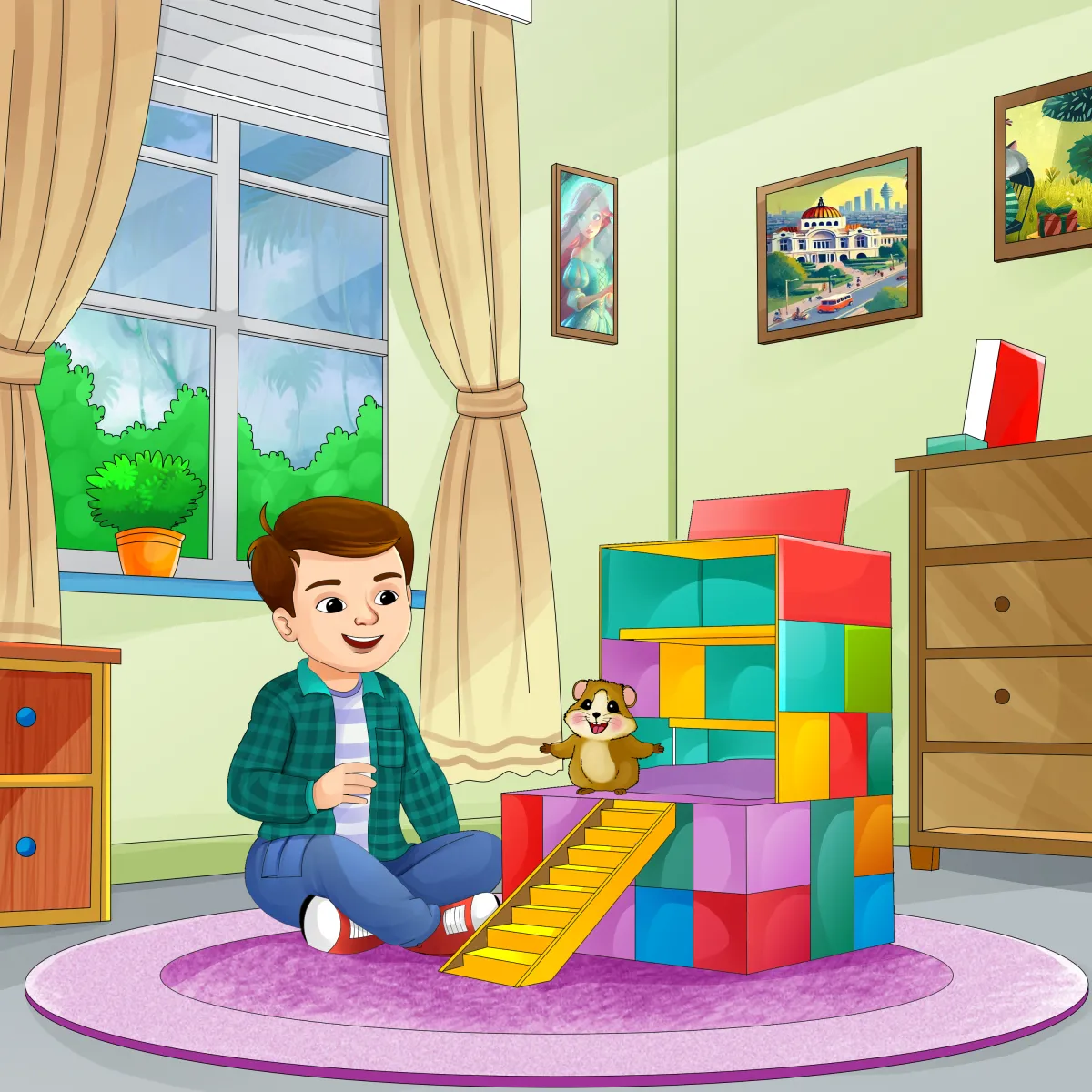 2D Flat / Cartoon children's book illustration style sample 2 by Kidillus